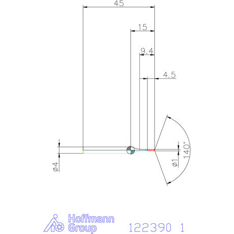 HOLEX Pro INOX solid carbide high-performance drill, plain shank DIN 6535 HA, AlTiN, ⌀ DC m7: 1mm