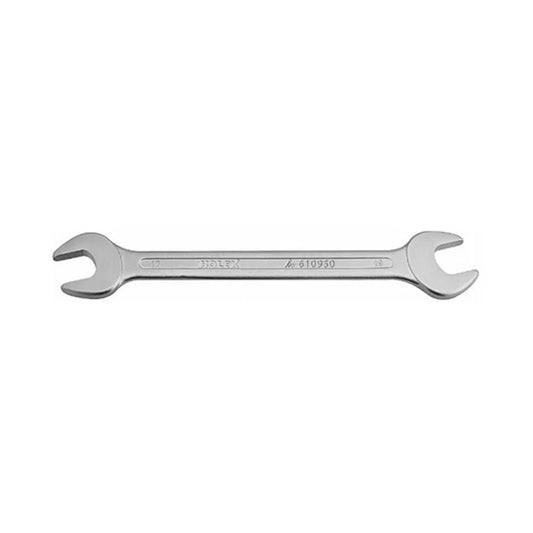 Double open ended spanner, chrome-plated