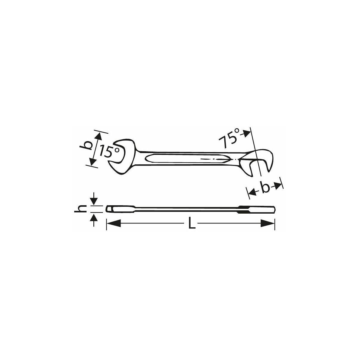 Small double open ended spanner