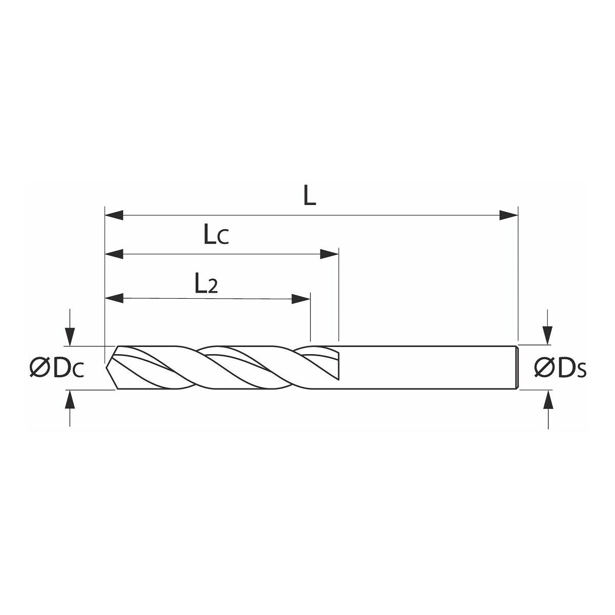 HOLEX Pro INOX solid carbide high-performance drill, plain shank DIN 6535 HA, AlTiN, ⌀ DC m7: 1mm