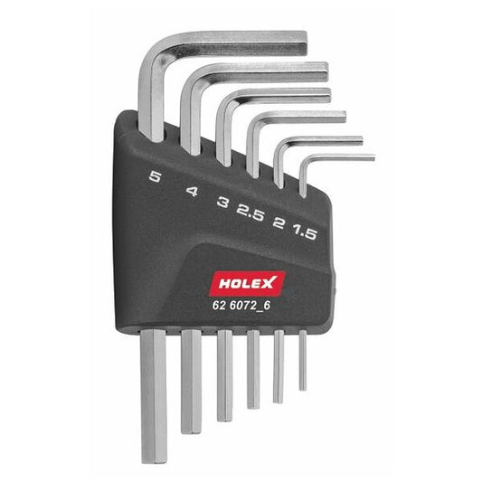 HOLEX Hexagon key L-wrench set nickel-plated, Number of screwdrivers: 6 - 626072