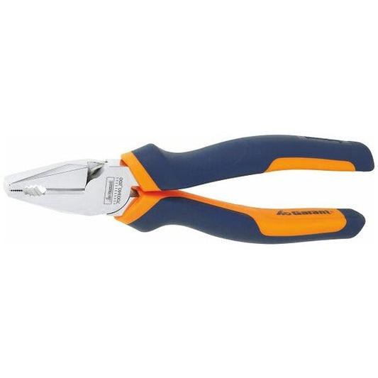 Heavy-duty combination pliers, chrome-plated, with two-component grips