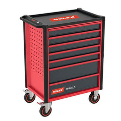 HOLEX Red Tool Trolley, 27-inch standard trolley with 7 drawers,