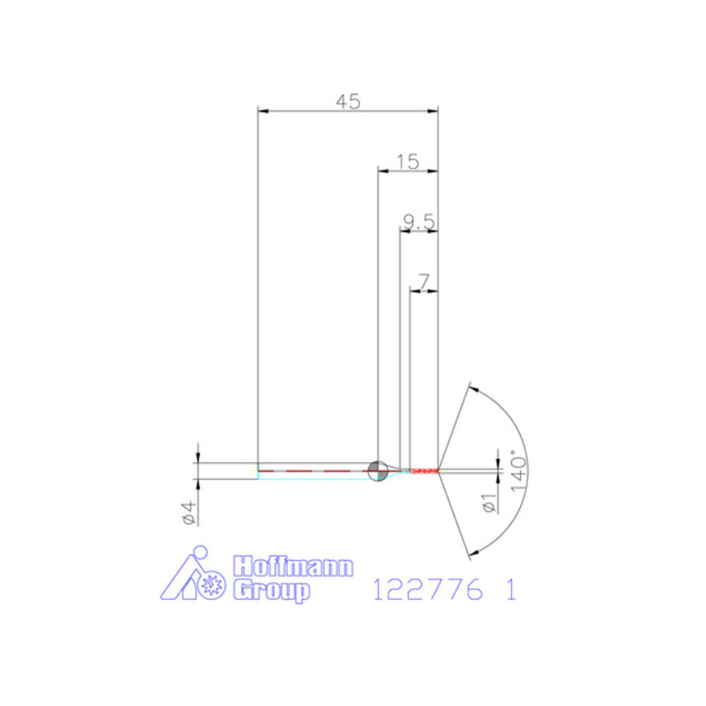 HOLEX Pro Steel solid carbide drill, plain shank DIN 6535 HA, TiAlN, ⌀ DC h7 (mm or inch): 1