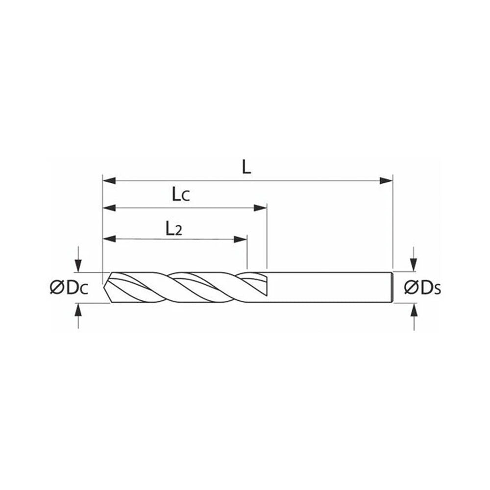 HOLEX Pro Steel solid carbide drill, plain shank DIN 6535 HA, TiAlN, ⌀ DC h7 (mm or inch): 1