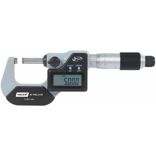 Digital external micrometer, Measuring range: 0-25mm