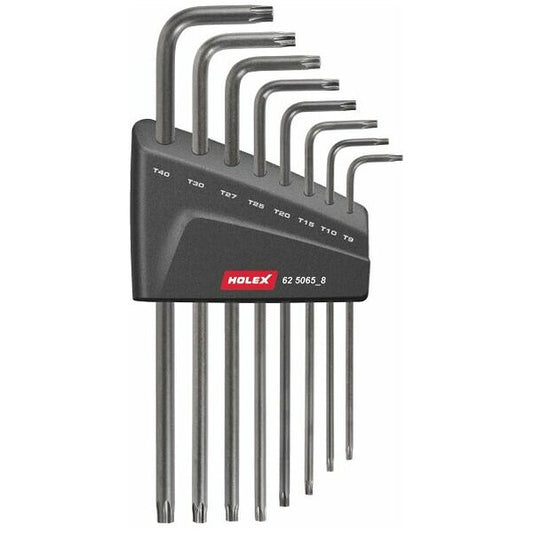 HOLEX Torx® key L-wrench set, with centre hole, Number of hexagon key L-wrenches: 8 - 625065