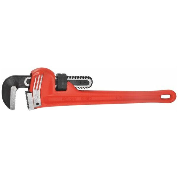 Pipe wrench for one-handed operation,with cast iron handle