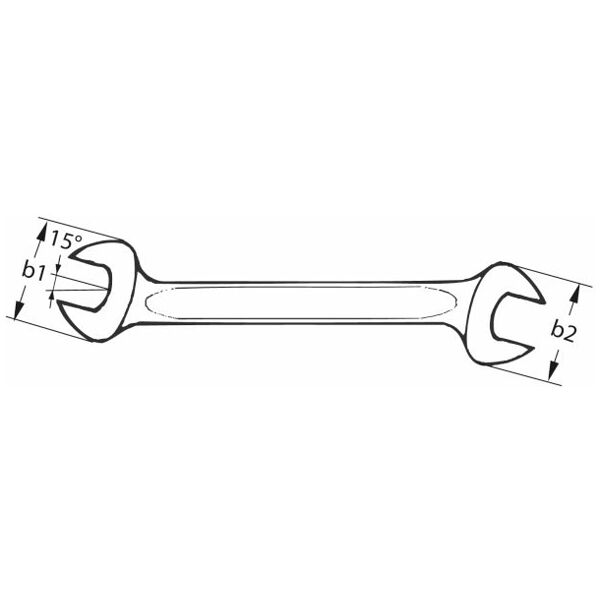 Double open ended spanner, phosphated,