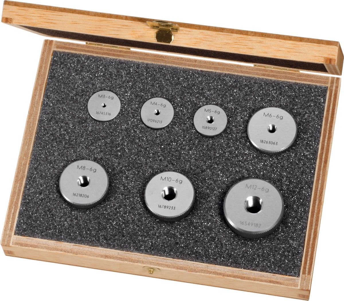 DAkkS calibration Thread ring gauge set M3-M12