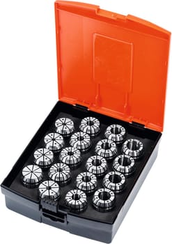 ER collet set 18 pieces 3−20 mm with seal and spray nozzles