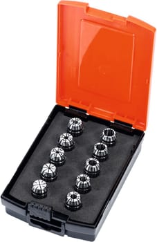 ER collet set 10 pieces 1−10 mm with seal and spray nozzles