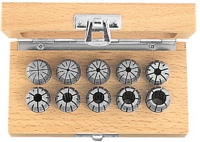 ER collet set 10 pieces 1−10 mm