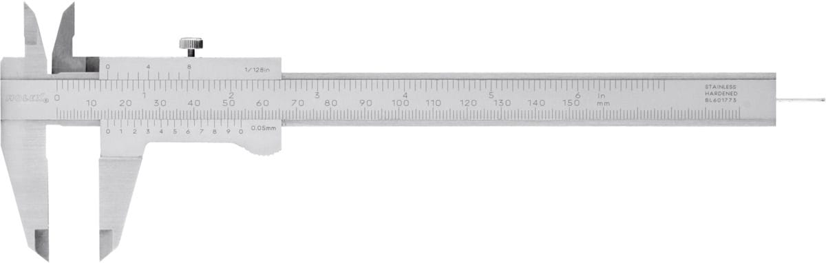 Vernier caliper parallax-free with rod type depth gauge 150 mm