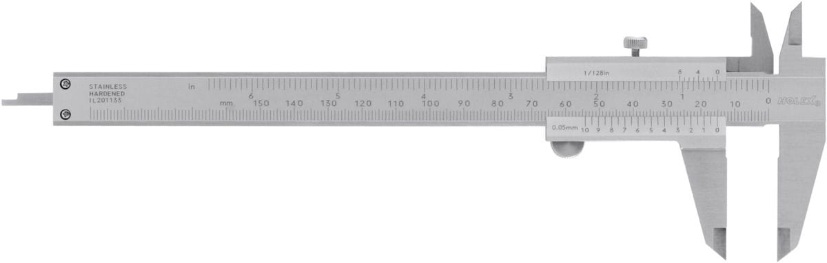 Vernier caliper for left-handed use 150 mm