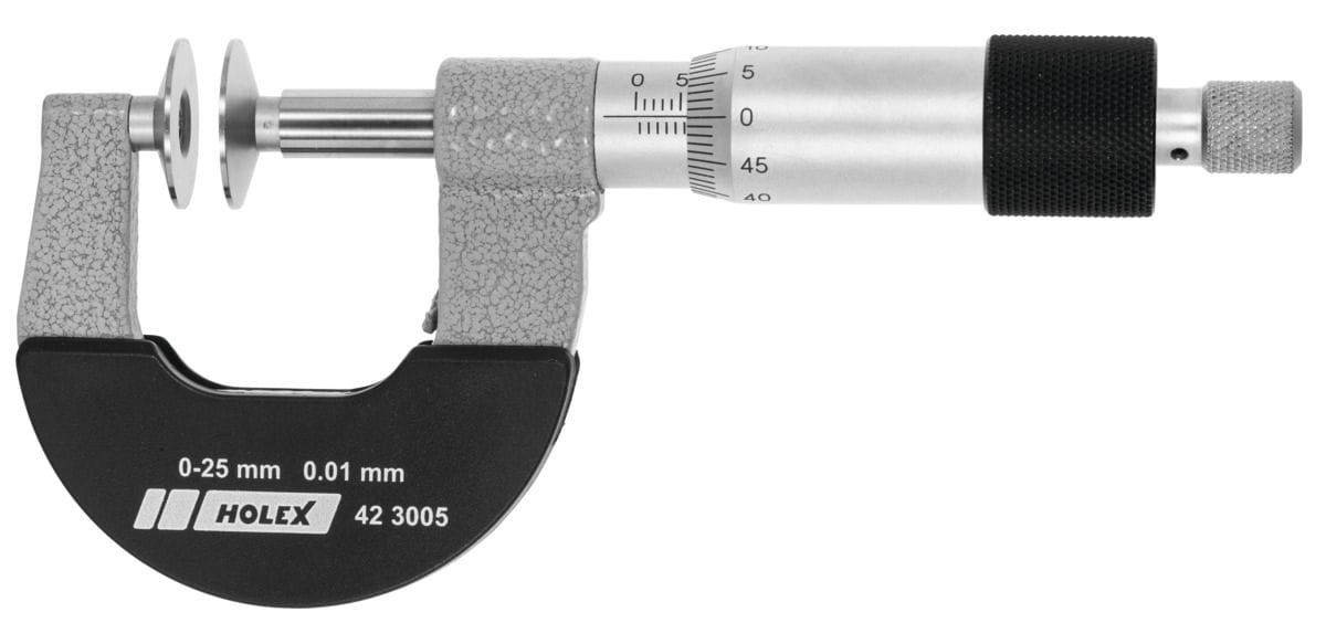 External micrometer with disc anvils and non-rotating spindle 50-75 mm