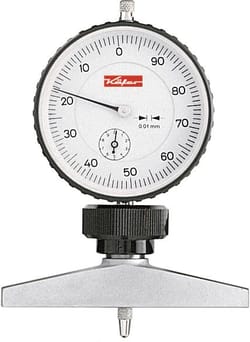 Depth gauge with analogue dial indicator 10 mm