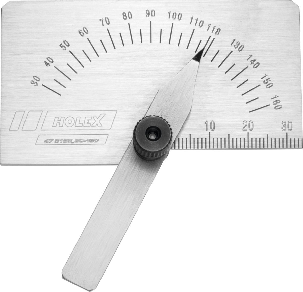 Drill point grinding gauge, adjustable 30-160 °