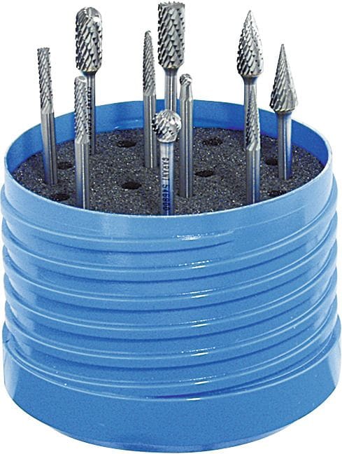 Mini burr set, 10 pieces Z7 − medium, diamond cut