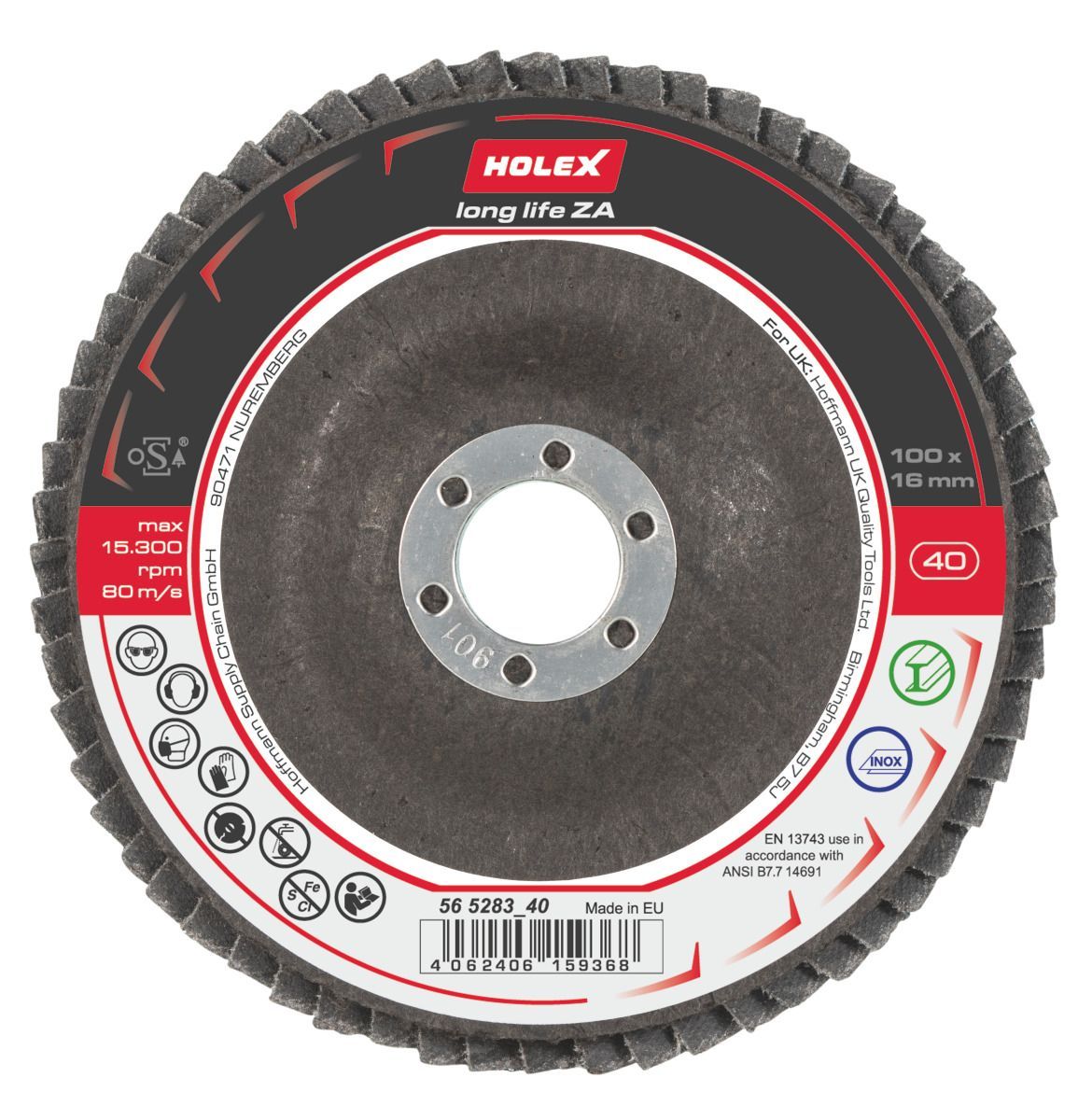 Abrasive flap disc long life ZA, conical 40