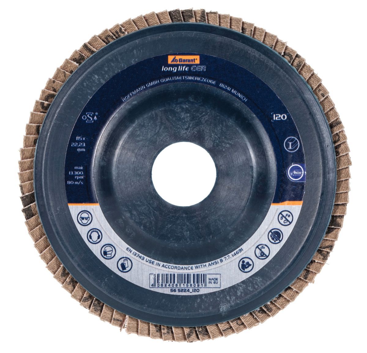 Abrasive flap disc long life CER, conical 120