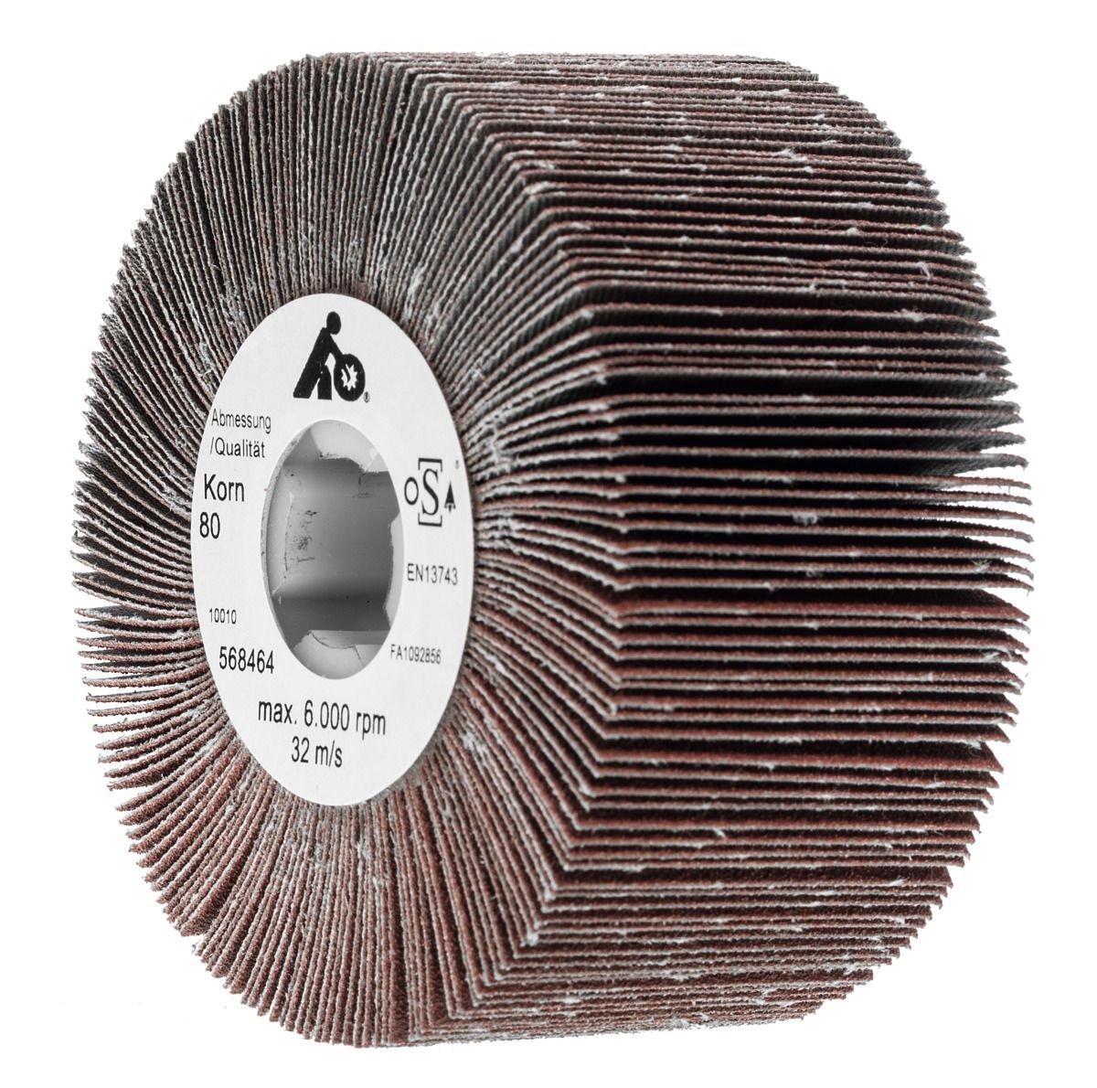 Abrasive flap wheel roller, fabric (A) 60