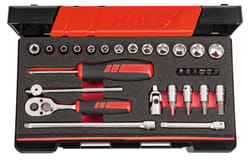 Socket set 1/4 inch square drive 29 pieces 6