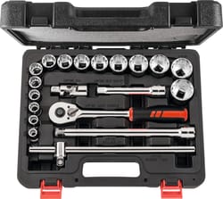 Socket set, 1/2 inch square drive, imperial 20 pieces 20