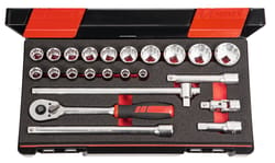 Socket set 1/2 inch square drive 23 pieces 12