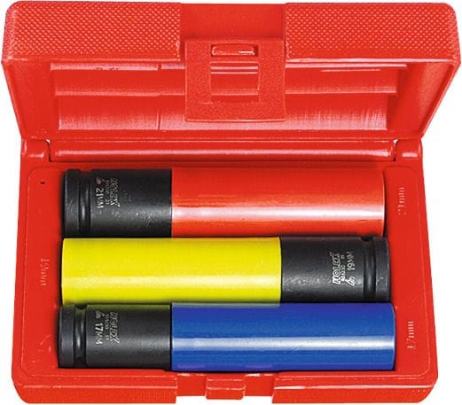 IMPACT hexagon socket set, 1/2 inch long, surface drive with nylon sleeve