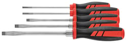 Screwdriver set for slot-head, with power grip 5