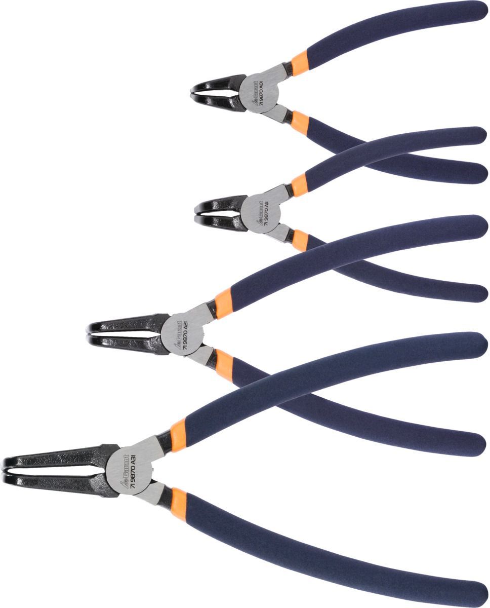 Precision circlip pliers set, 4 pieces for external circlips 4