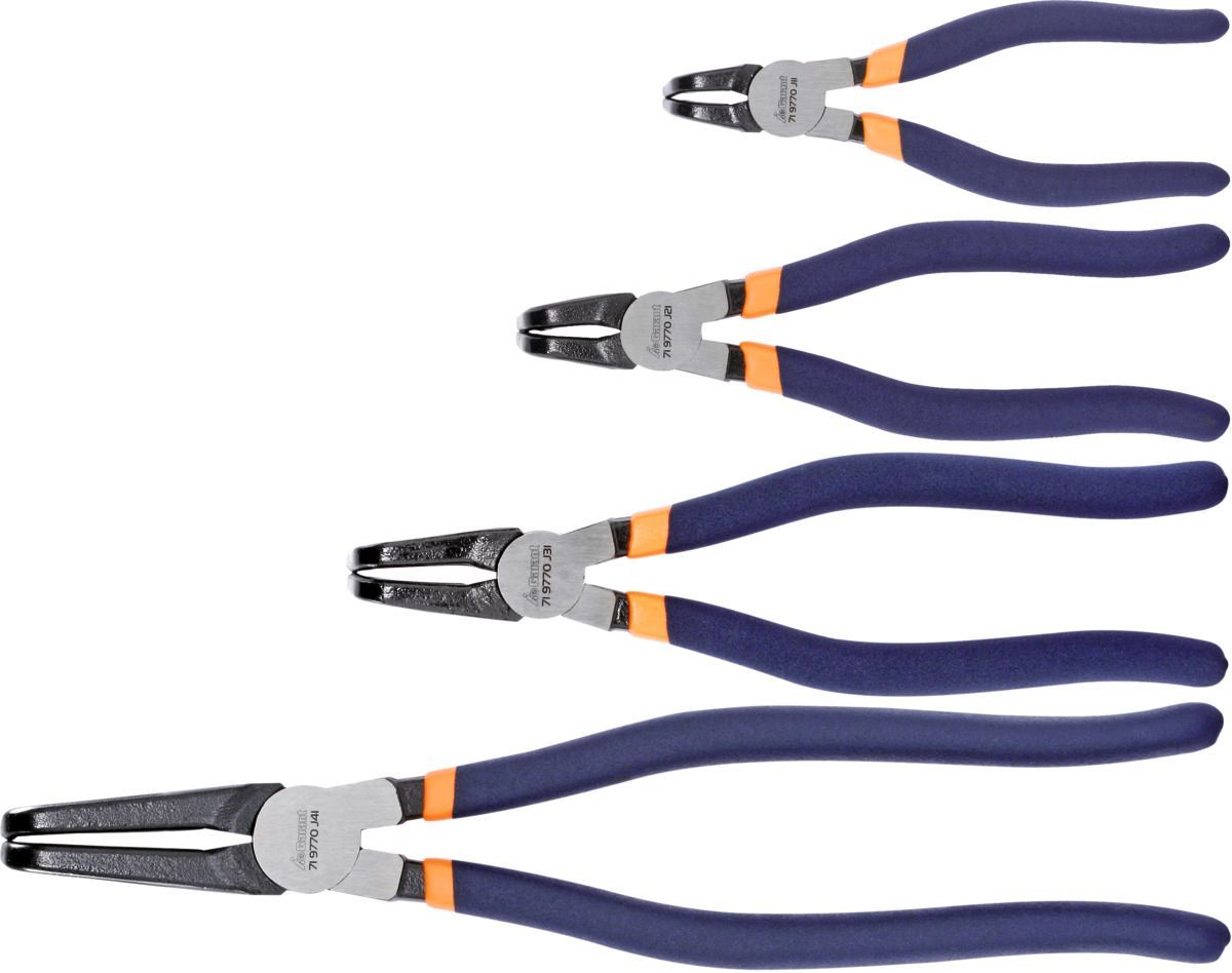 Precision circlip pliers set, 4 pieces for internal circlips 4