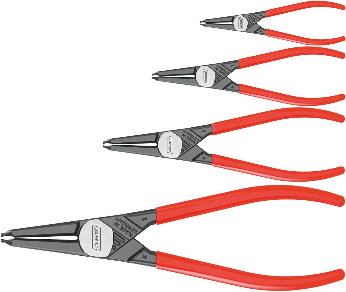 4-piece set of circlip pliers for internal circlips 4