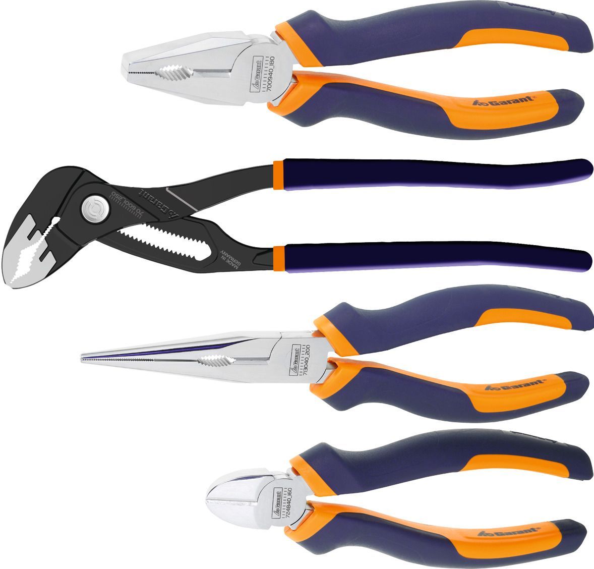 Pliers set, with grips 4 pieces 4