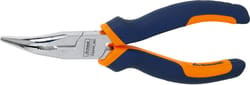 Snipe nose pliers, angled, chrome-plated, with grips 160 mm