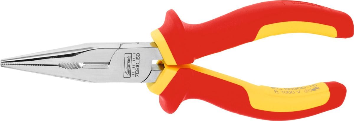 Snipe nose pliers, straight VDE insulated 160 mm