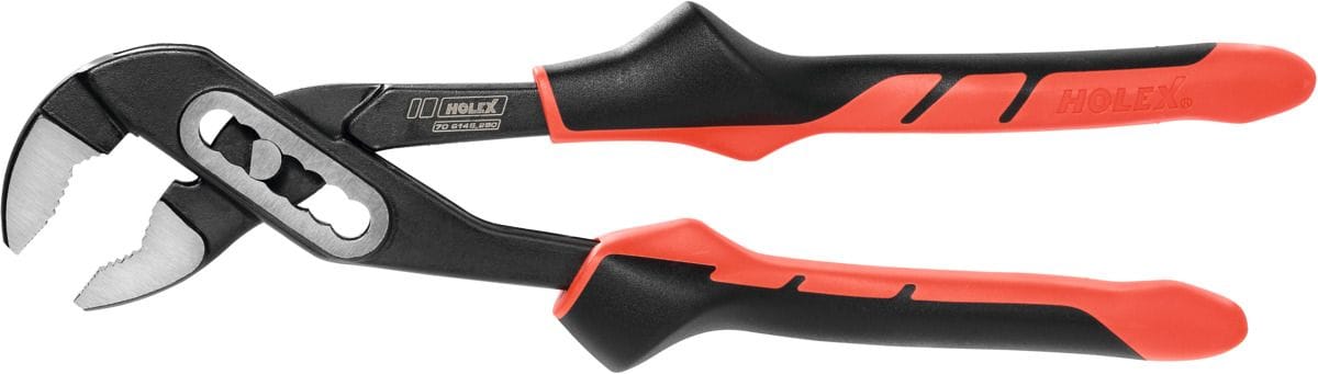 Water pump pliers chemically blacked, with coated grips 250 mm