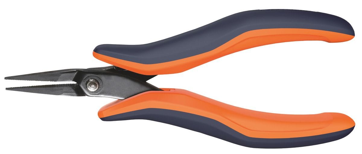 Electronics snipe-nose pliers with long jaws 155 mm