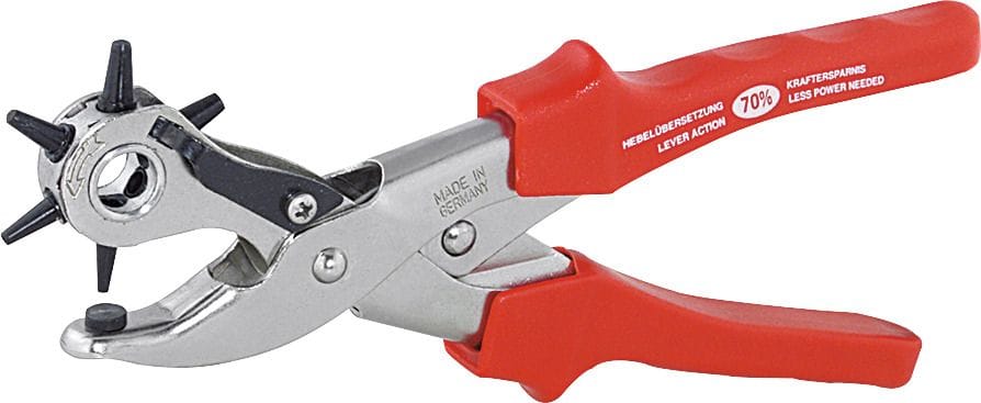 Compound action revolving punch pliers