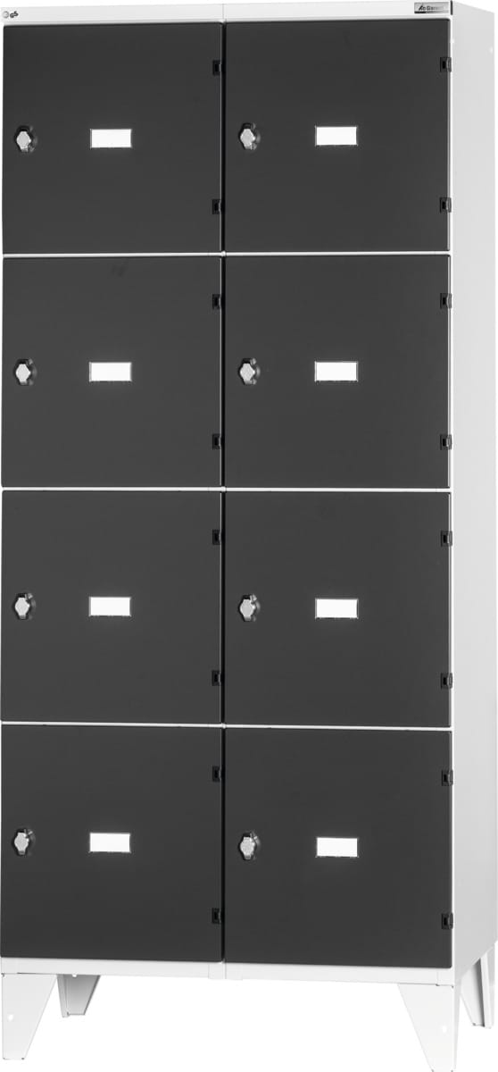 Garment locker with rotary catch 8