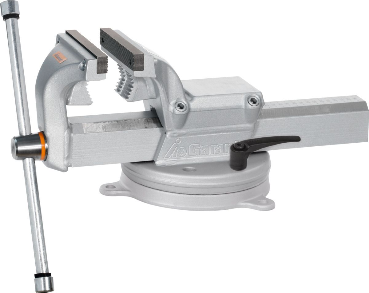 Bench vice with swivel base and interchangeable jaws 120 mm